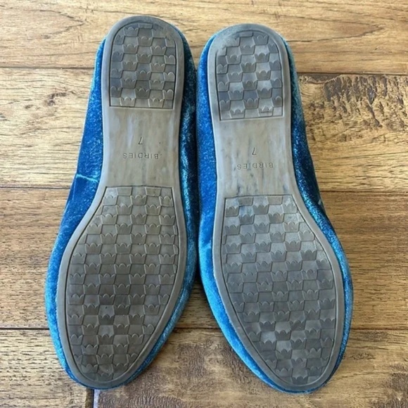 Birdies The Starling Flat Loafer Ocean Blue Velvet Memory Foam Comfort Size 7 - Picture 9 of 11
